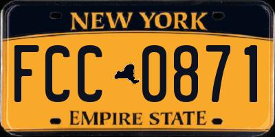 NY license plate FCC0871