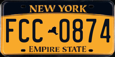 NY license plate FCC0874