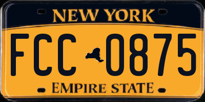 NY license plate FCC0875