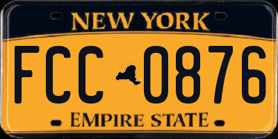NY license plate FCC0876