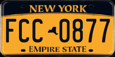 NY license plate FCC0877