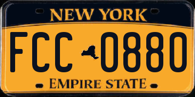 NY license plate FCC0880