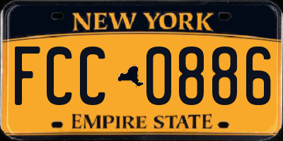 NY license plate FCC0886
