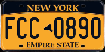 NY license plate FCC0890