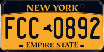 NY license plate FCC0892