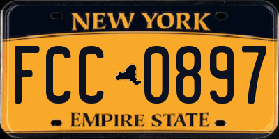NY license plate FCC0897