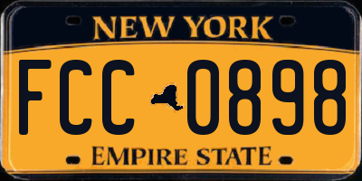 NY license plate FCC0898