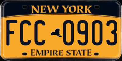 NY license plate FCC0903