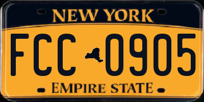 NY license plate FCC0905