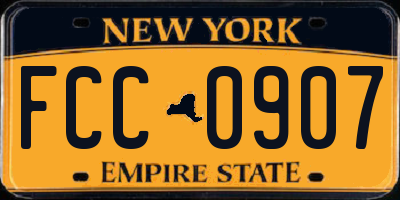 NY license plate FCC0907