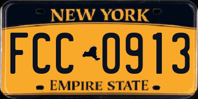 NY license plate FCC0913