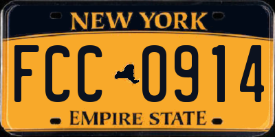 NY license plate FCC0914