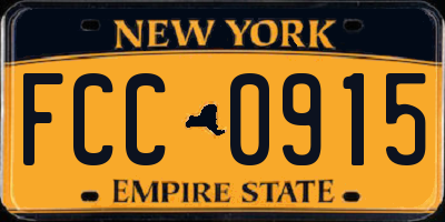 NY license plate FCC0915