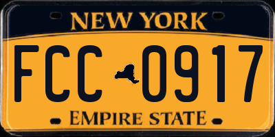 NY license plate FCC0917