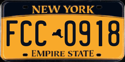NY license plate FCC0918