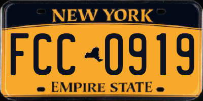 NY license plate FCC0919