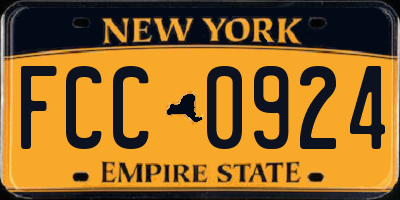 NY license plate FCC0924