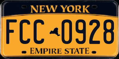NY license plate FCC0928