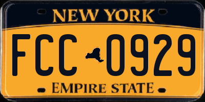 NY license plate FCC0929