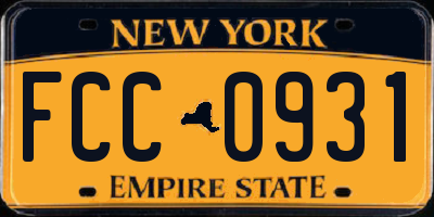 NY license plate FCC0931