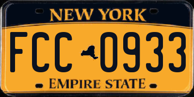 NY license plate FCC0933