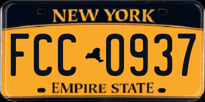 NY license plate FCC0937