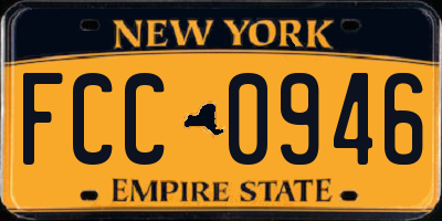 NY license plate FCC0946