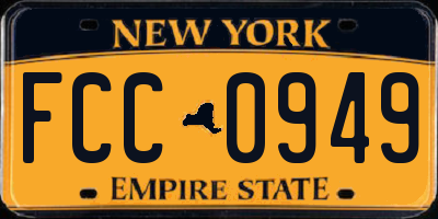 NY license plate FCC0949