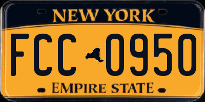 NY license plate FCC0950