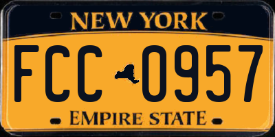 NY license plate FCC0957