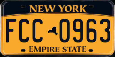 NY license plate FCC0963