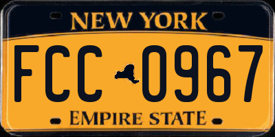NY license plate FCC0967