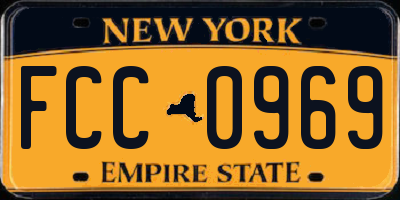 NY license plate FCC0969