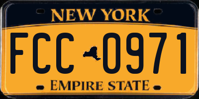 NY license plate FCC0971