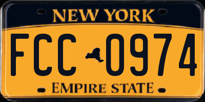 NY license plate FCC0974