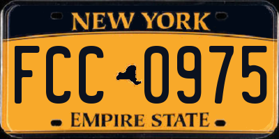 NY license plate FCC0975