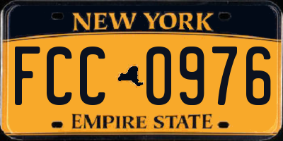 NY license plate FCC0976