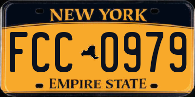 NY license plate FCC0979
