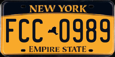 NY license plate FCC0989