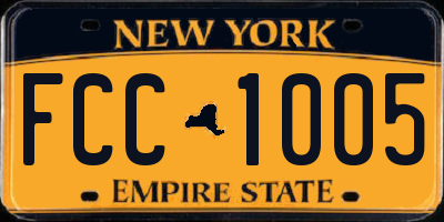 NY license plate FCC1005