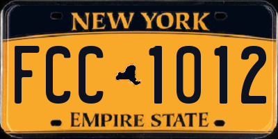 NY license plate FCC1012
