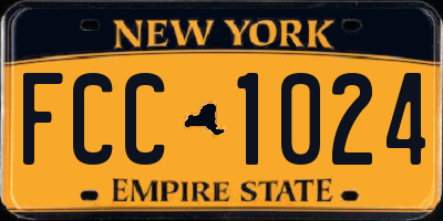 NY license plate FCC1024