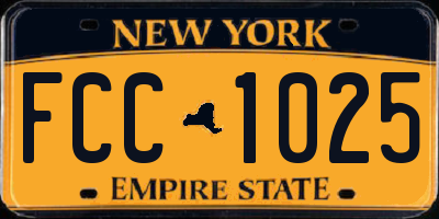 NY license plate FCC1025