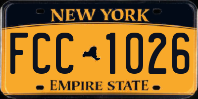 NY license plate FCC1026