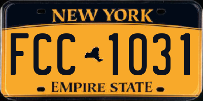 NY license plate FCC1031