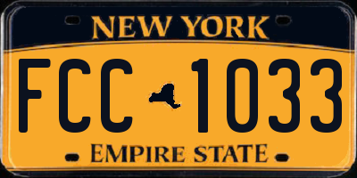 NY license plate FCC1033