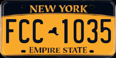 NY license plate FCC1035