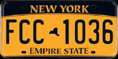 NY license plate FCC1036