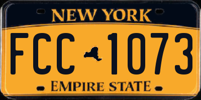 NY license plate FCC1073