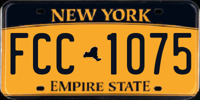 NY license plate FCC1075